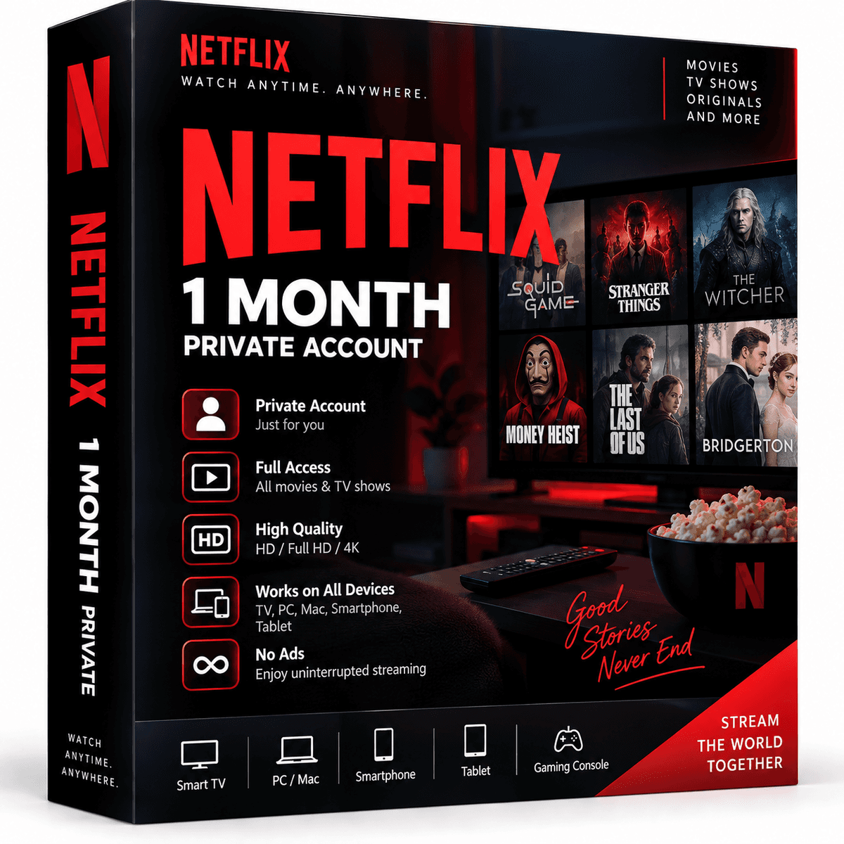 Netflix 1 Month Private Profile